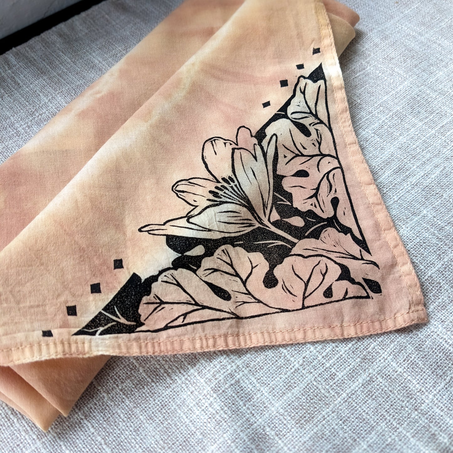 Handprinted Organic Cotton Bandana