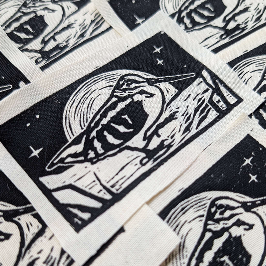 Woodcock Blockprint Patch