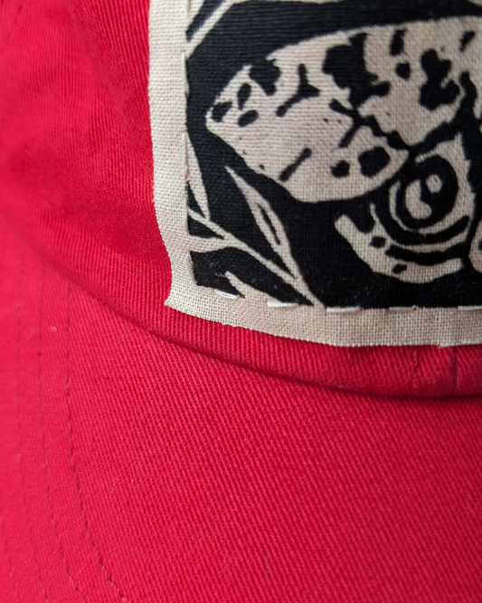 Upcycled Dad Hat: Red Moth