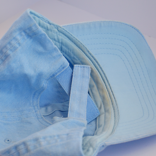 Upcycled Dad Hat: Light Blue Moth