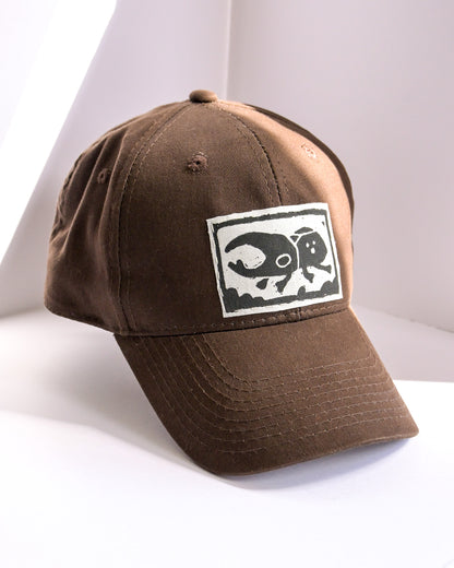 Upcycled Dad Hat: Brown Beetle
