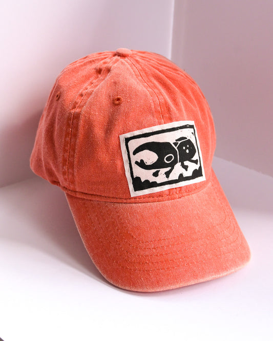 Upcycled Dad Hat: Reddish Beetle