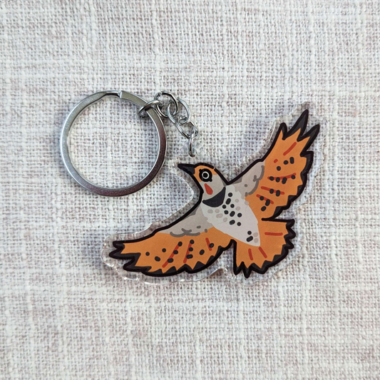 Northern Flicker Epoxy Keychain