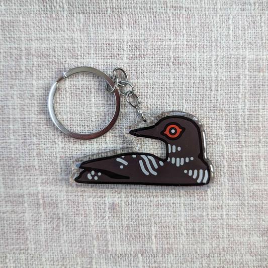 Common Loon Epoxy Keychain