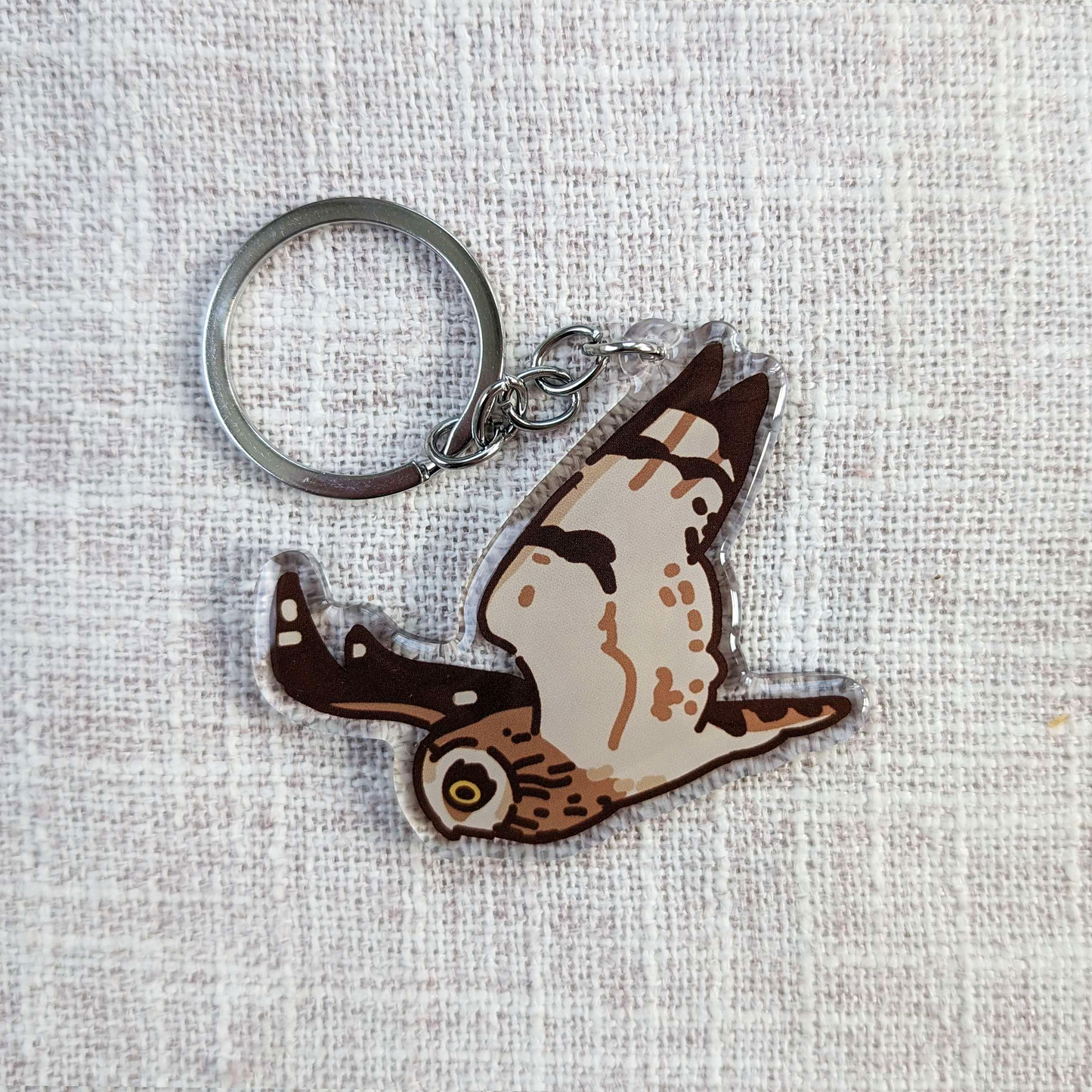 Short-eared Owl Epoxy Keychain