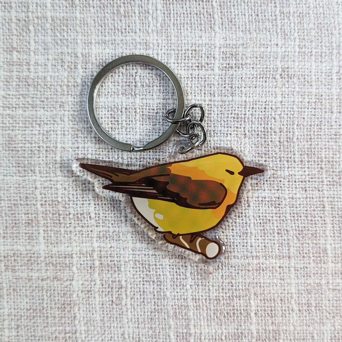 Warbler Epoxy Keychain