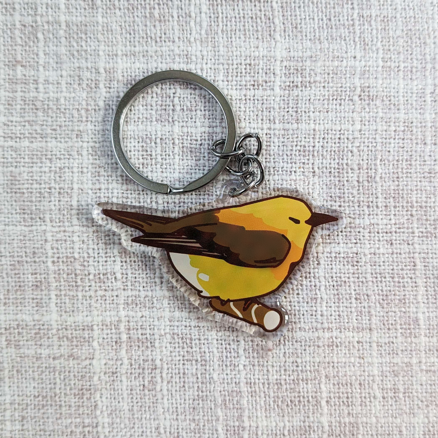 Warbler Epoxy Keychain