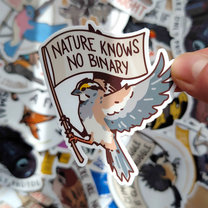 Nature Knows No Binary Sticker