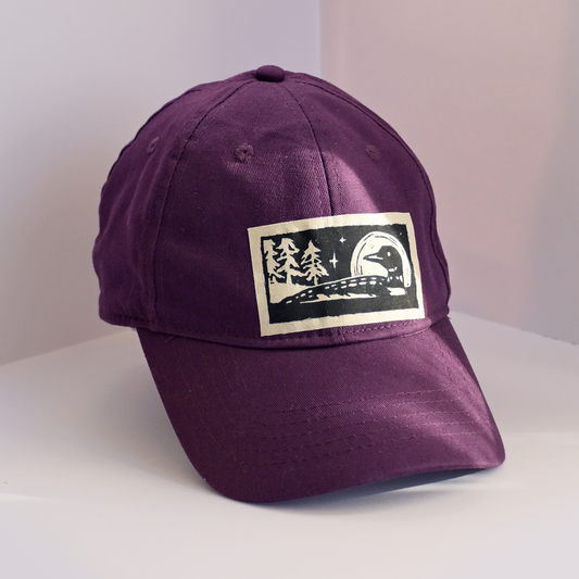 Upcycled Dad Hat: Purple Loon