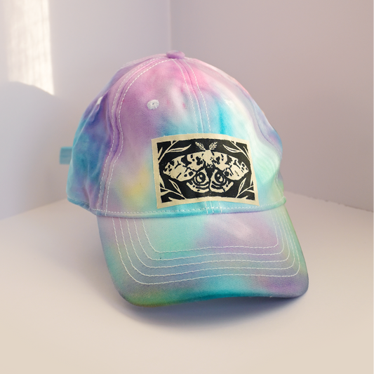 Upcycled Dad Hat: Tye-dye Moth