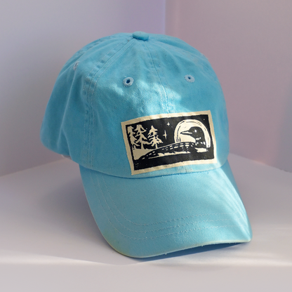 Upcycled Dad Hat: Teal Loon