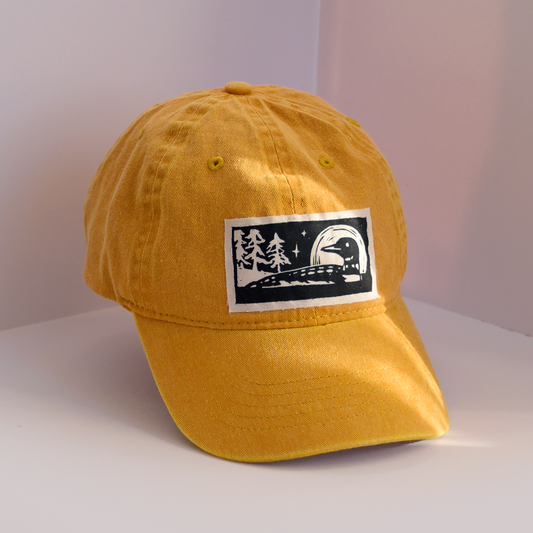 Upcycled Dad Hat: Gold Loon