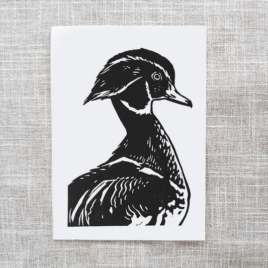 Handmade Wood Duck Block Print