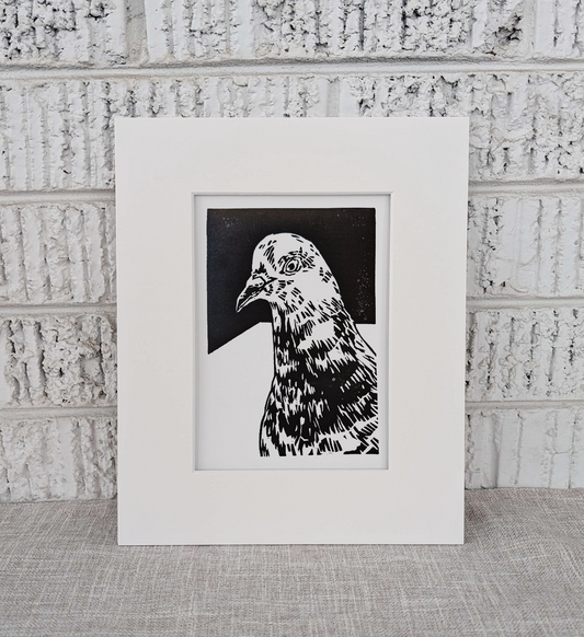Light Pigeon Original Block Print
